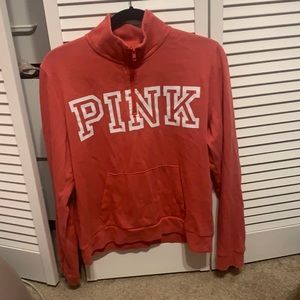 Pink quarter zip sweatshirt